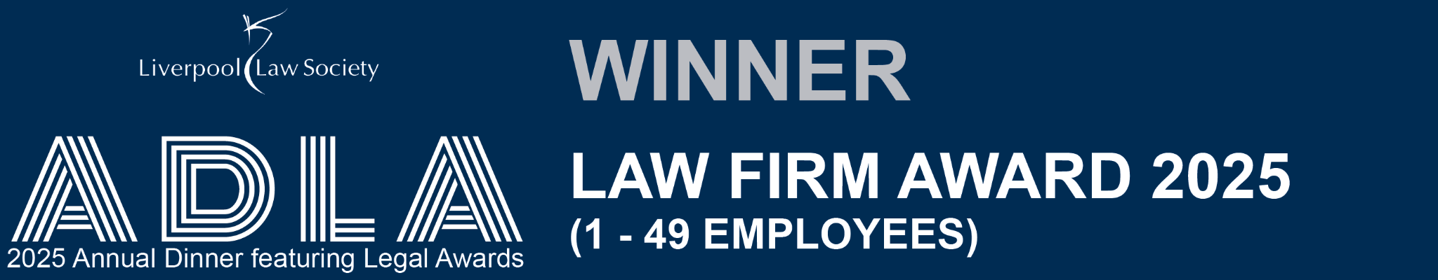 Liverpool Law Society winner Law Firm Award 2025, 1 to 49 employees
